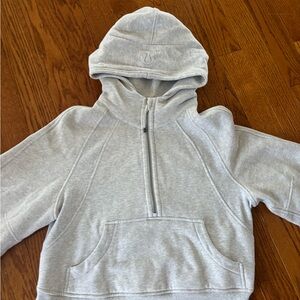 lululemon athletica Light Gray Half-Zip Hooded Sweatshirt